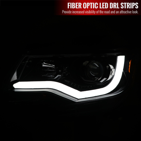 Spec-D Tuning Chevy Colorado Led Projector Headlight Full Glossy Black 15-20 2LHP-COL15BK-TM